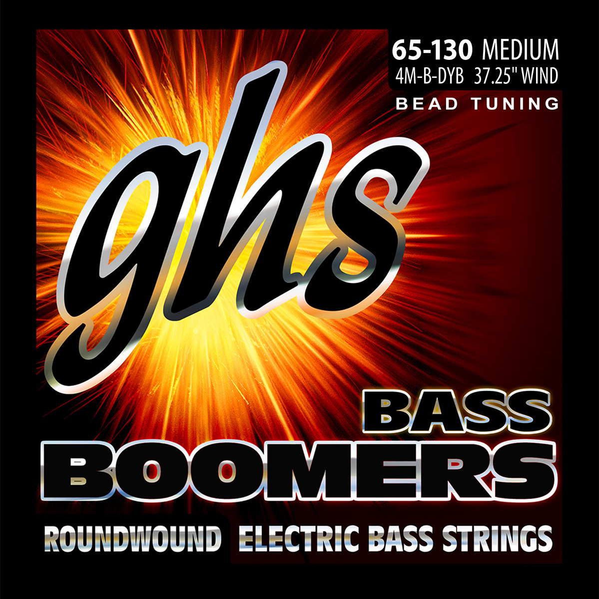 GHS Strings 4M-B-DYB Bass Boomers Nickel Plated Bass Guitar Strings, BEAD, 65-130 4 Strings