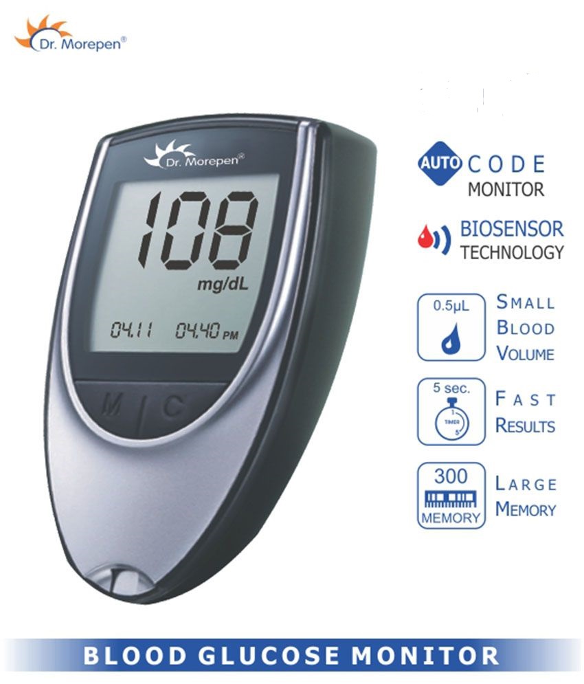 Dr. Morepen Bg 20 Gluco One Glucometer with 20 Strips, lancets ...