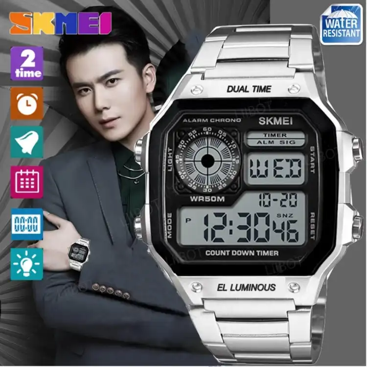 Skmei 1335 fashion chronograph outlet stainless steel digital watch