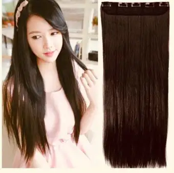 Hair Extension Straight Brown Color Front Fringe Hair