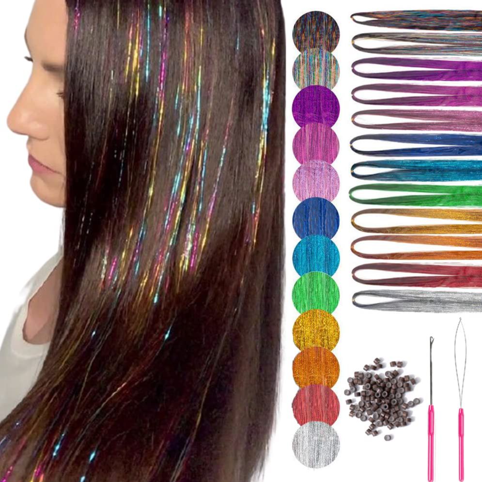 Glitter hotsell hair extensions