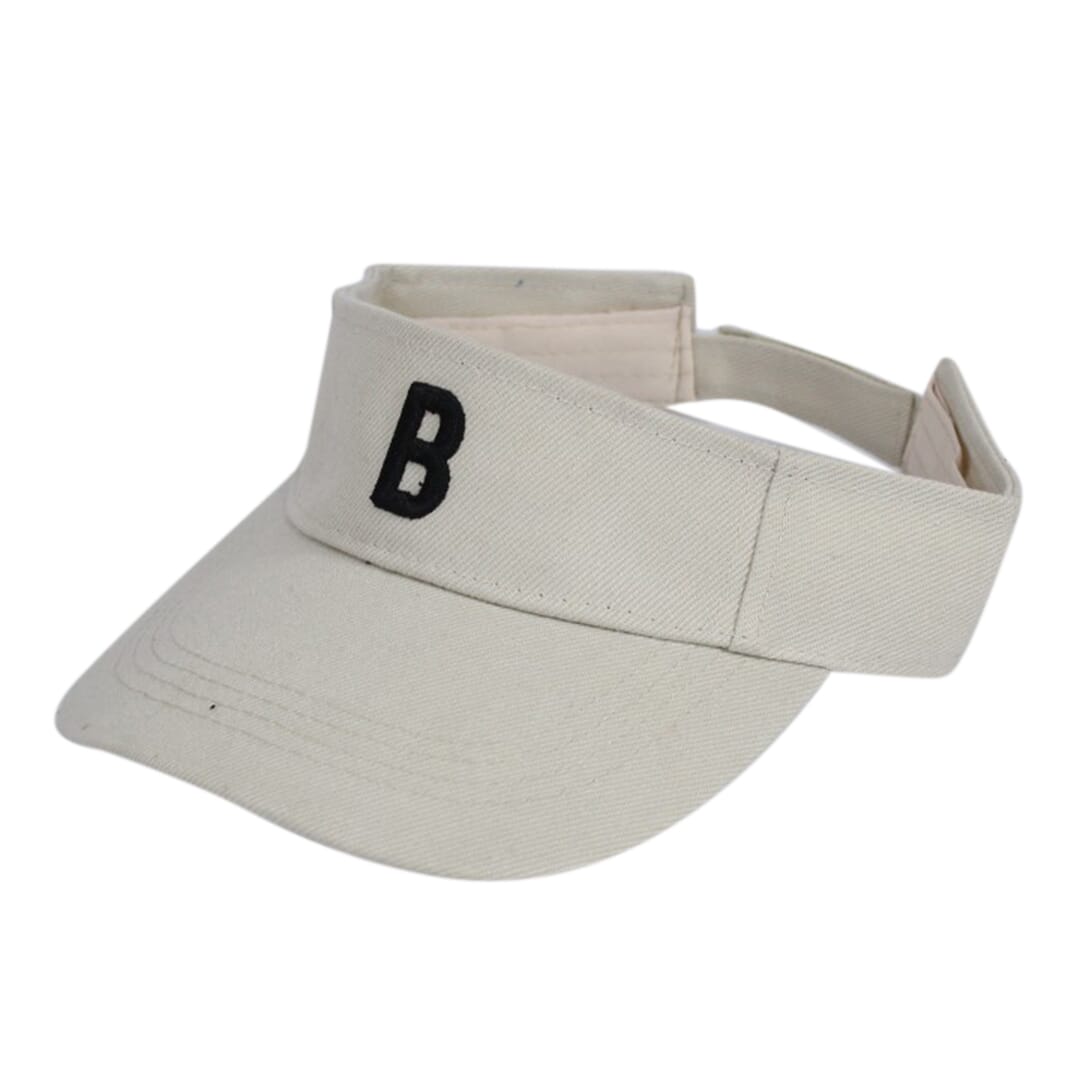 Beige B Embroidered Cap For Women