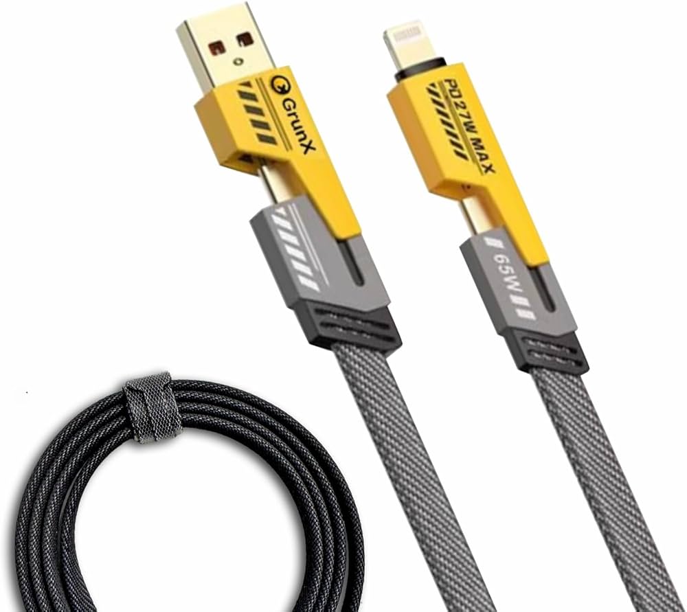 4 in 1 Multi USB Charger Cable, 65W Fast Charging & Data Sync
