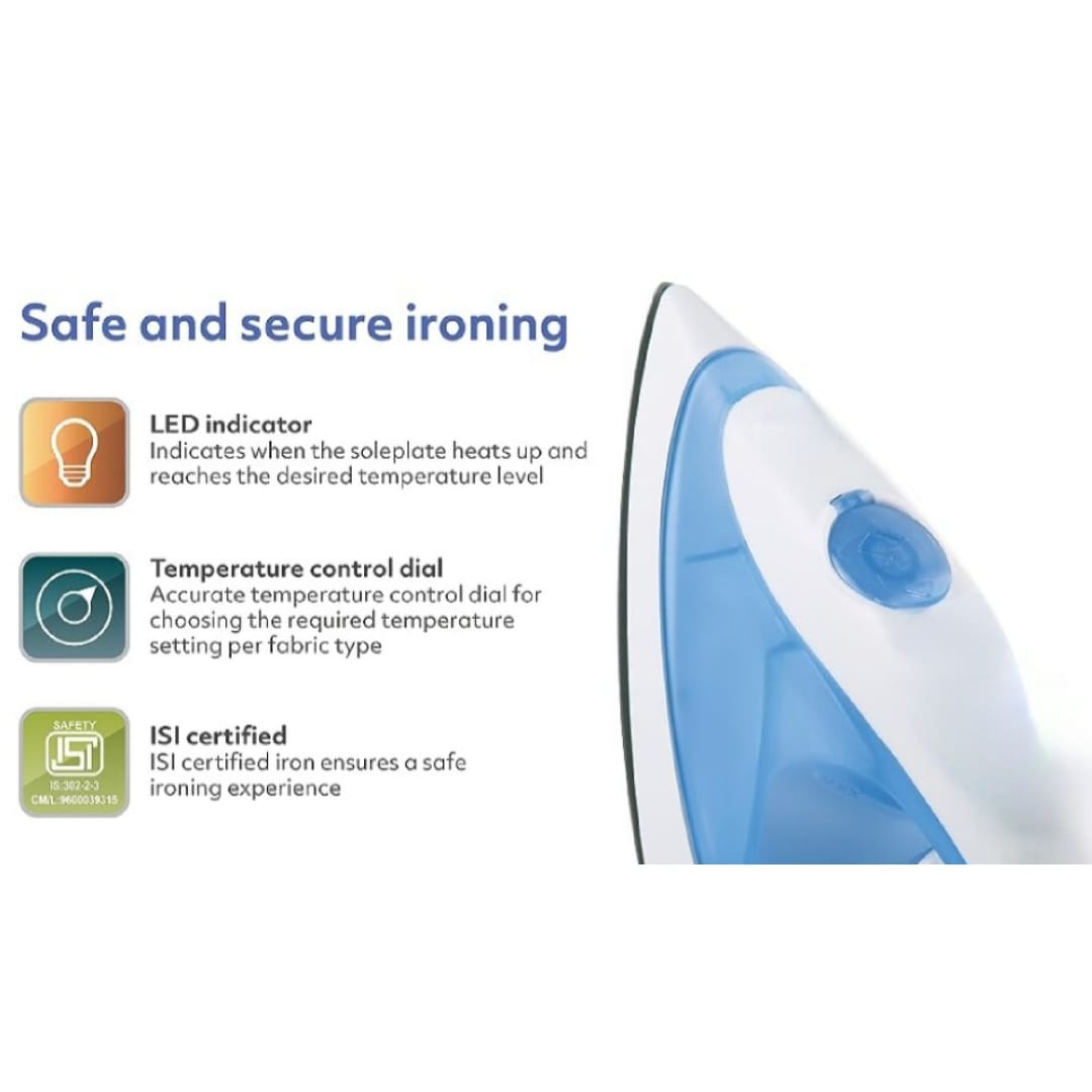 Yasuda 1400 Watt Steam Iron (YS173G) 1 yr Warranty Variable Steam