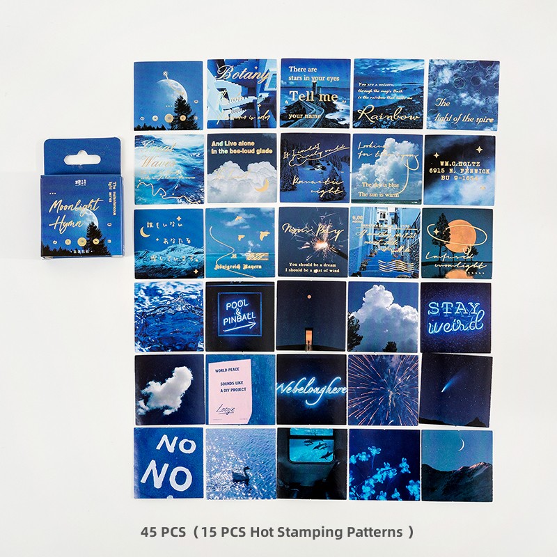 Panda Online 45PCS The Instantaneous Light Series Hot Stamping Stickers ...