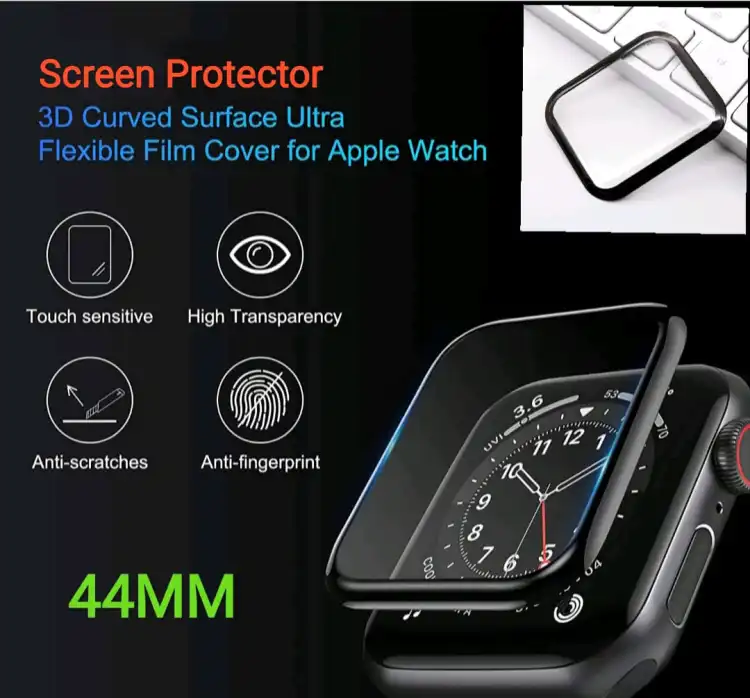 Full Coverage Tempered Screen Protector For Apple Watch 44mm