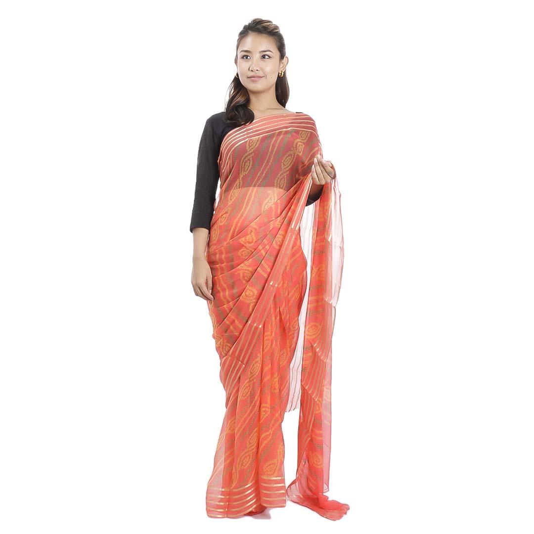 chiffon chunri saree