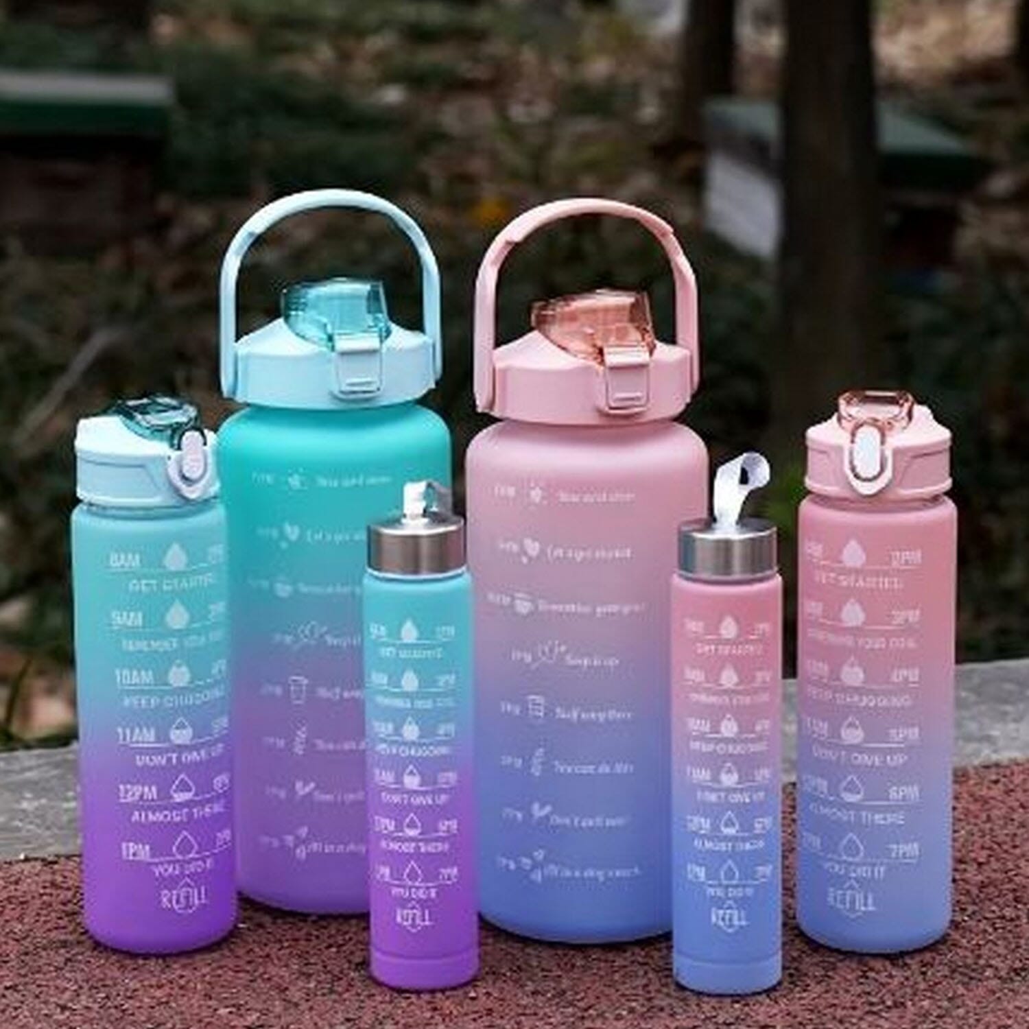 in Sports Water Bottle Set Large Capacity Portable Outdoor