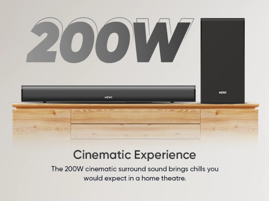 Mivi Fort S200 Soundbar With Wired Subwoofer200W Output Made In India