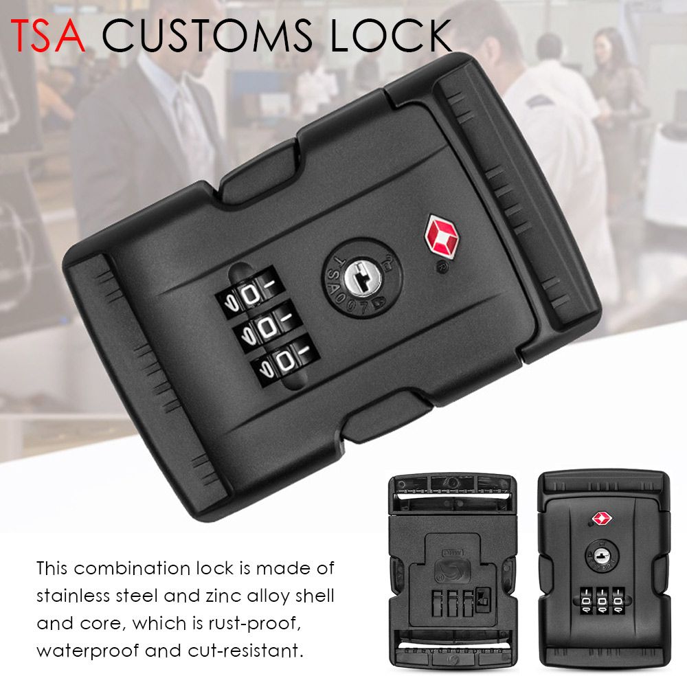 Padlock Luggage Weatherproof TSA Customs Lock 3 Digit Combination Lock ...