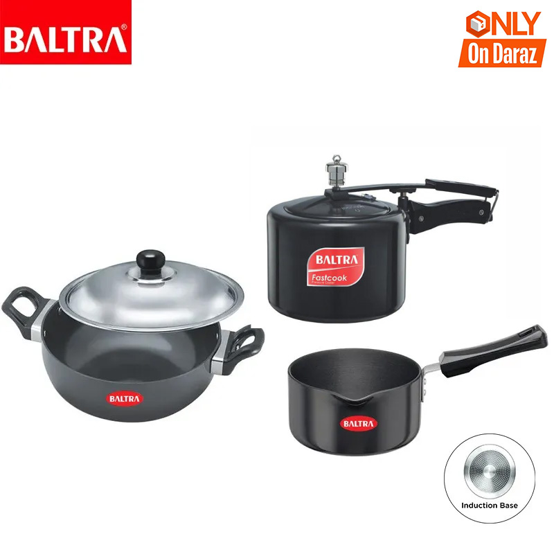 BALTRA Hard Anodised Cookware set Pressure Cooker 2 ltrs Kadhai 22