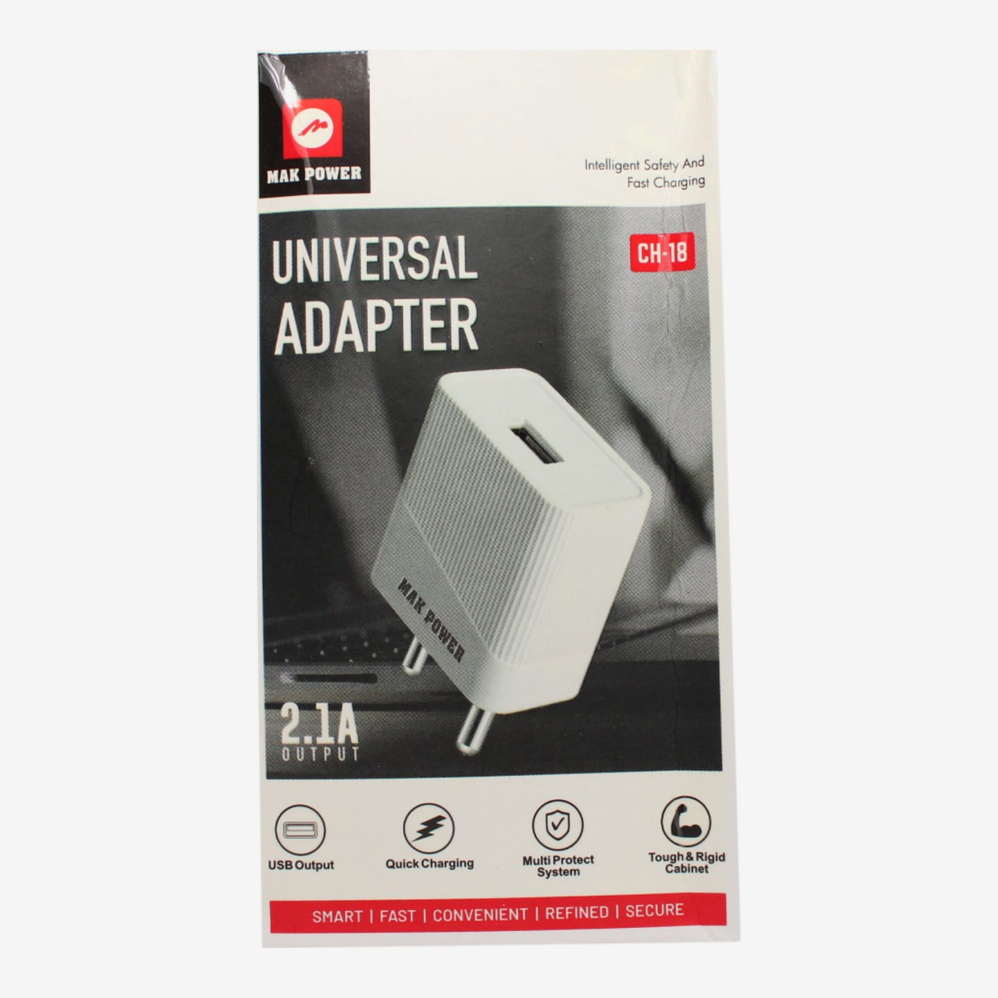White Mak Power Universal Adaptar Charger CH-18 2.1A Output