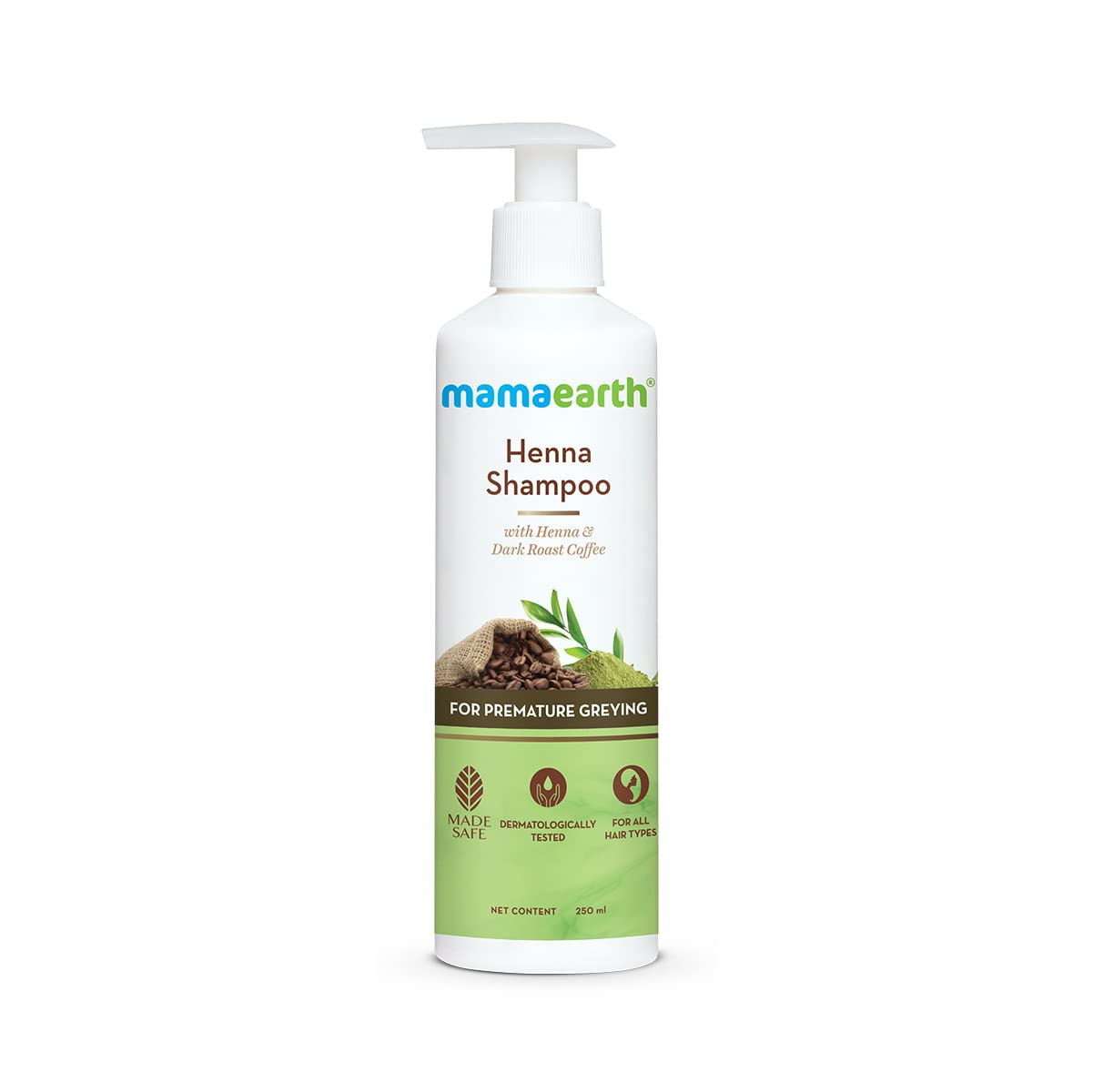 mamaearth Henna Shampoo With Henna & Deep Roast Coffee for Premature Greying - 250 ml
