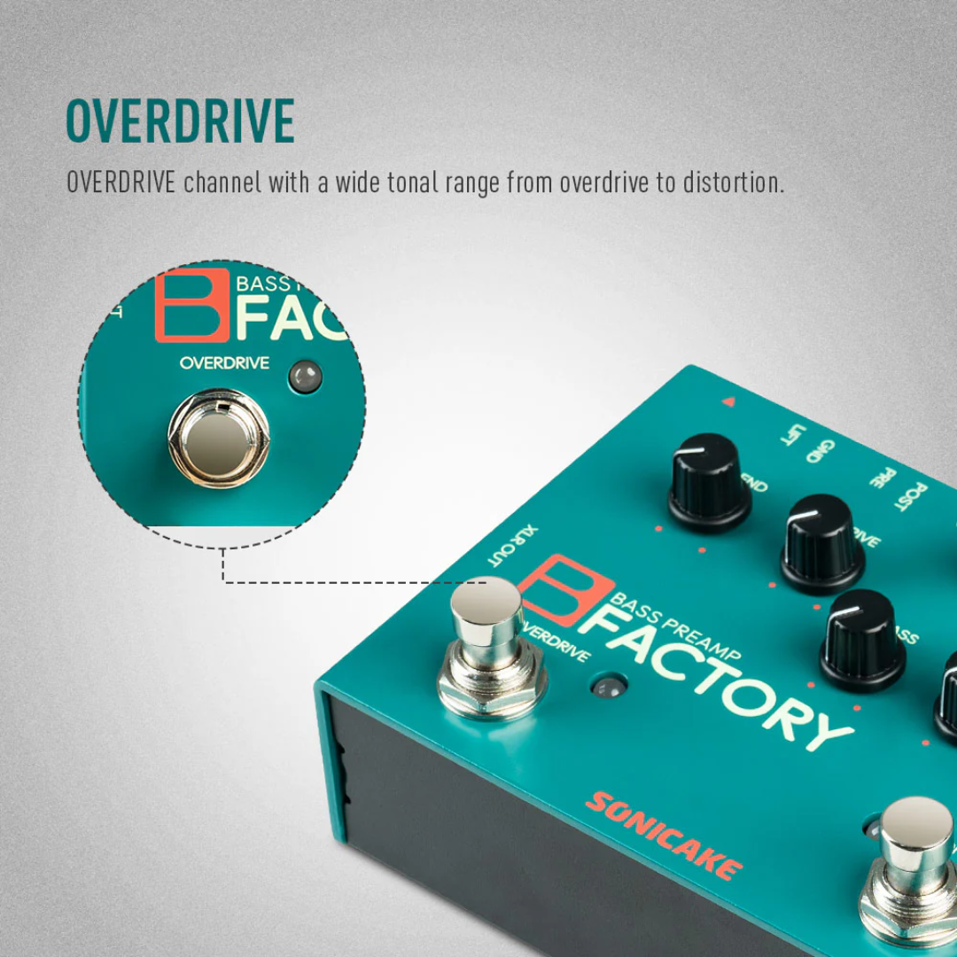 Sonicake B Factory Bass DI - Analog Preamp, comp and Overdrive - 2