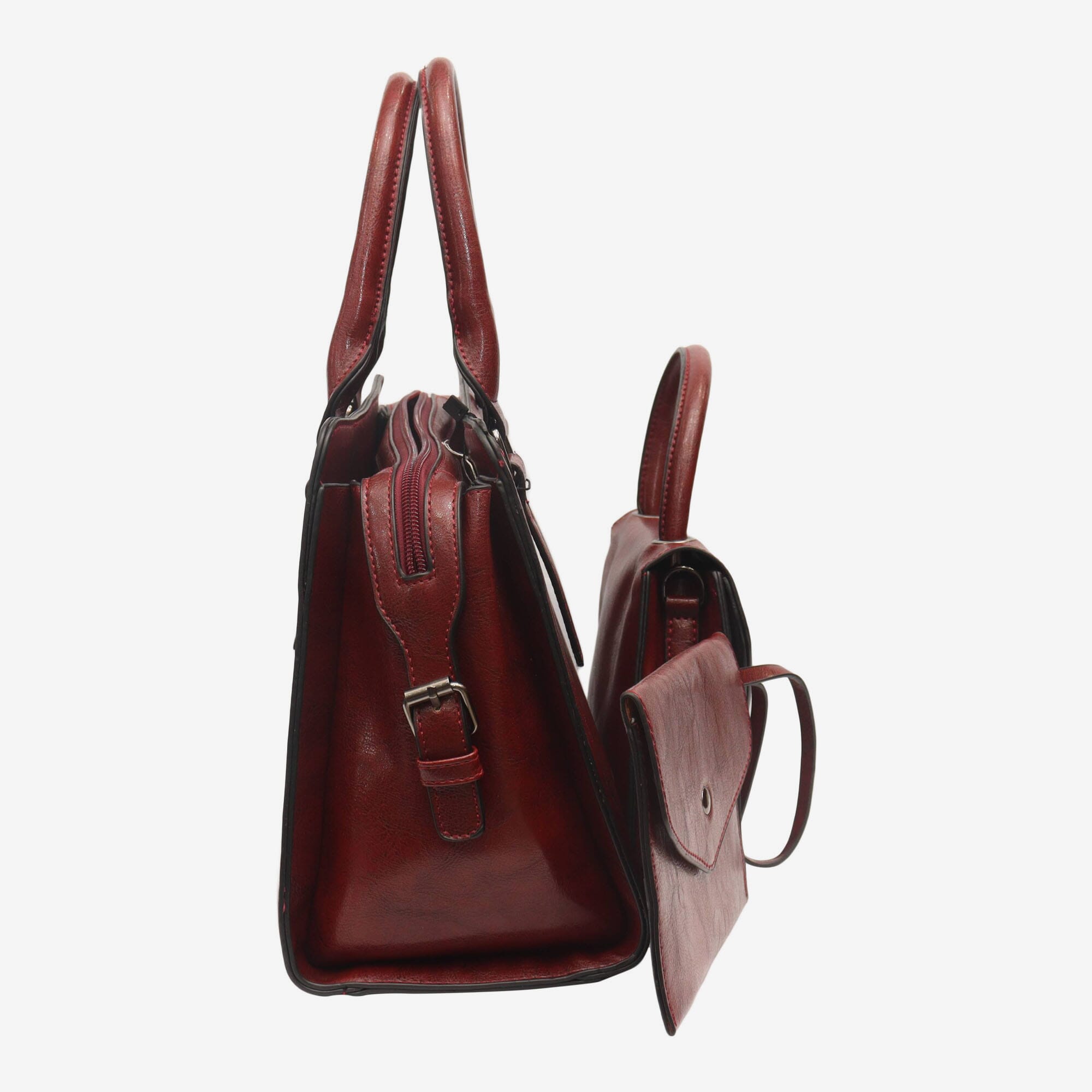 Dark Brown Keira Mila Bay Genuine Leather Bag Set For Women