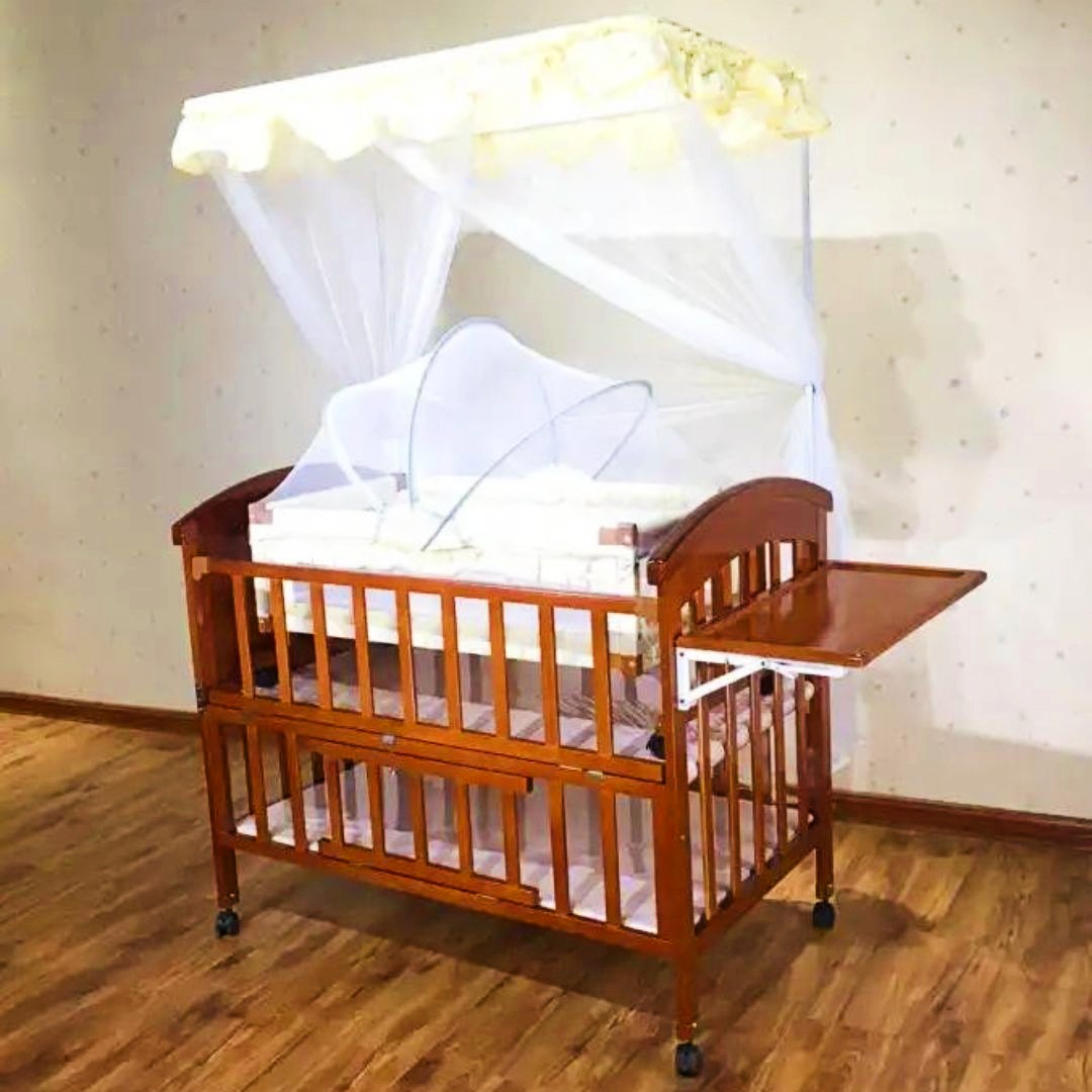 Wooden Cot with Swing and Mosquito Net Cot For Baby | Daraz.com.np