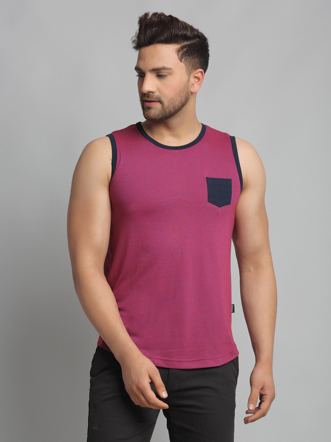 Rigo Men Purple Self Texture Stripe 