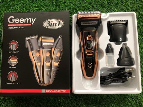 geemy rechargeable shaver and trimmer set