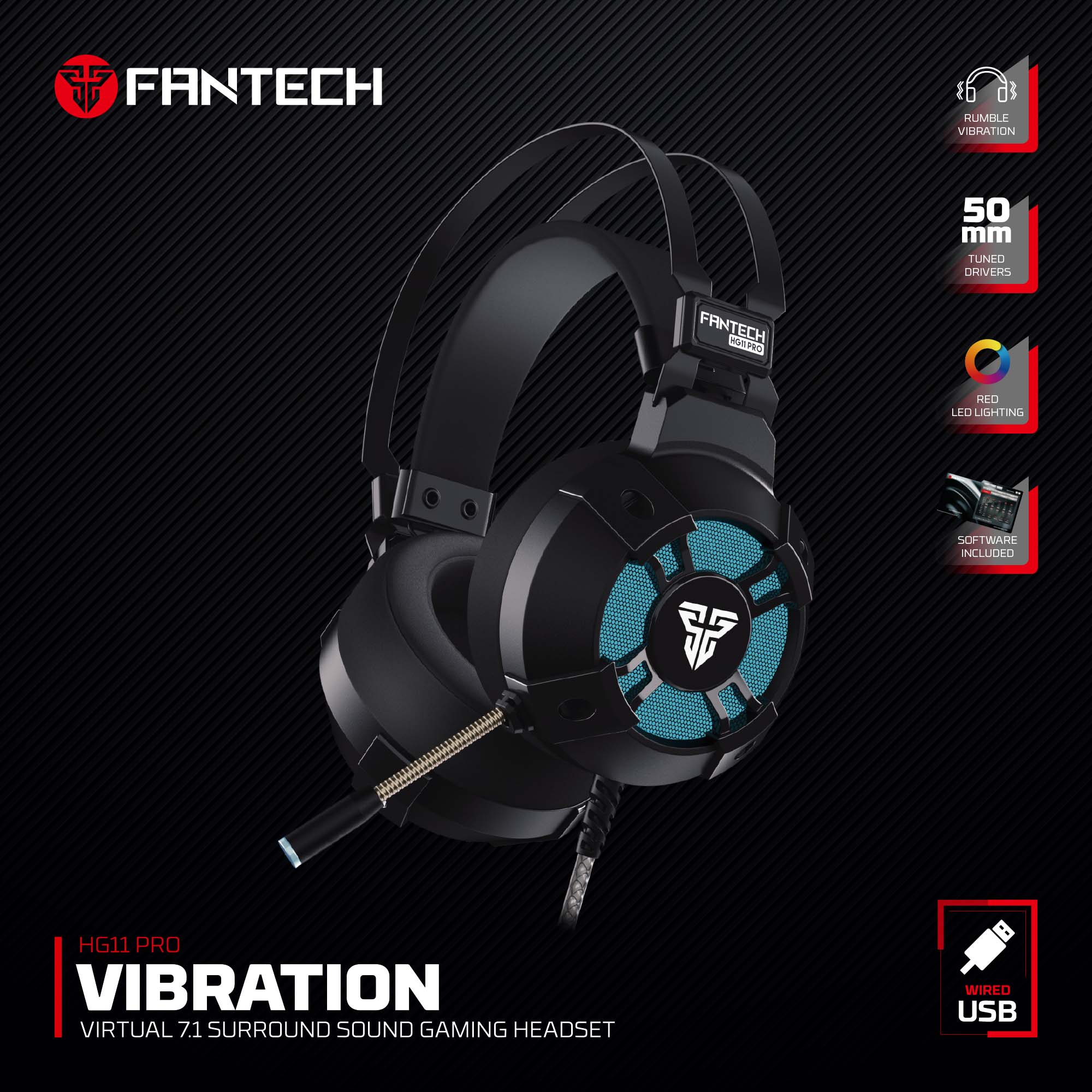 Fantech HG11 Pro Captain 7.1 Gaming Headset: Rs 3,499 (was Rs 9,999), 65% Off at Daraz