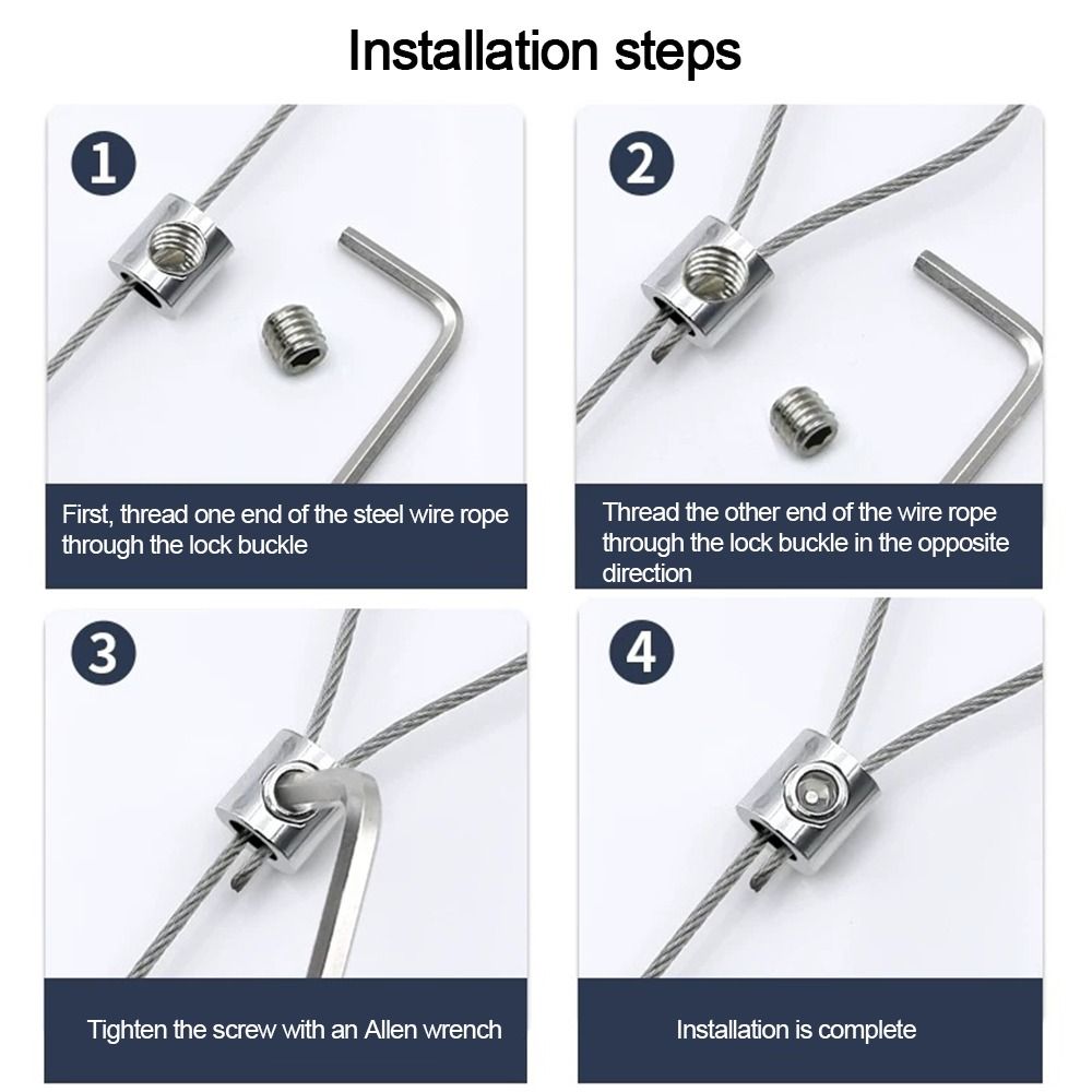 Thread Locking Wire Rope New Stainless Steel Wire Rope Adjustable With Locking Suspension ...