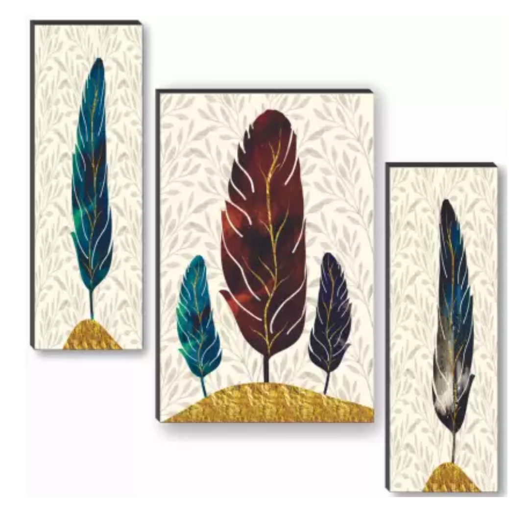 NEXO DECOR Floral Set Of 3 Modern Art Digital Reprint 12 inch x 18 inch