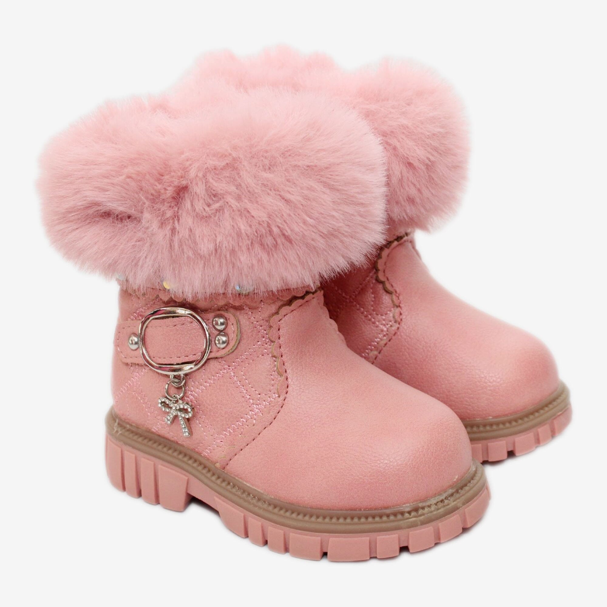 Girls pink hotsell fur boots