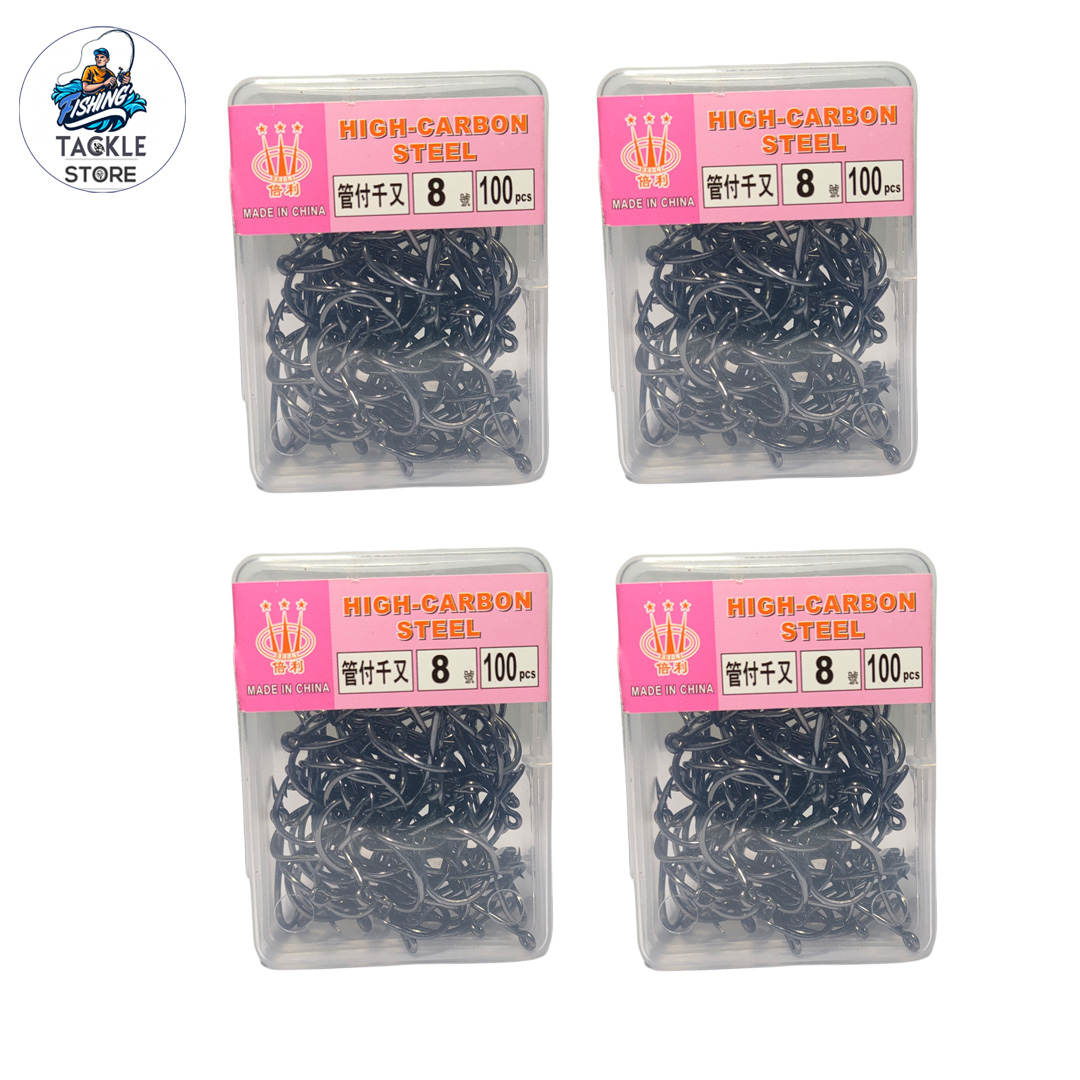 100pcs High Carbon Steel Fishing Hooks - Barbed, Eyed & Circle Hooks - 10  Sizes - Plastic Box Included! for Sale in Spring Hill, FL - OfferUp