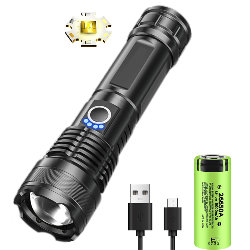 Lep Usb High Power Strong Light Long Range LEP Flashlight USB Charging 26650 ...