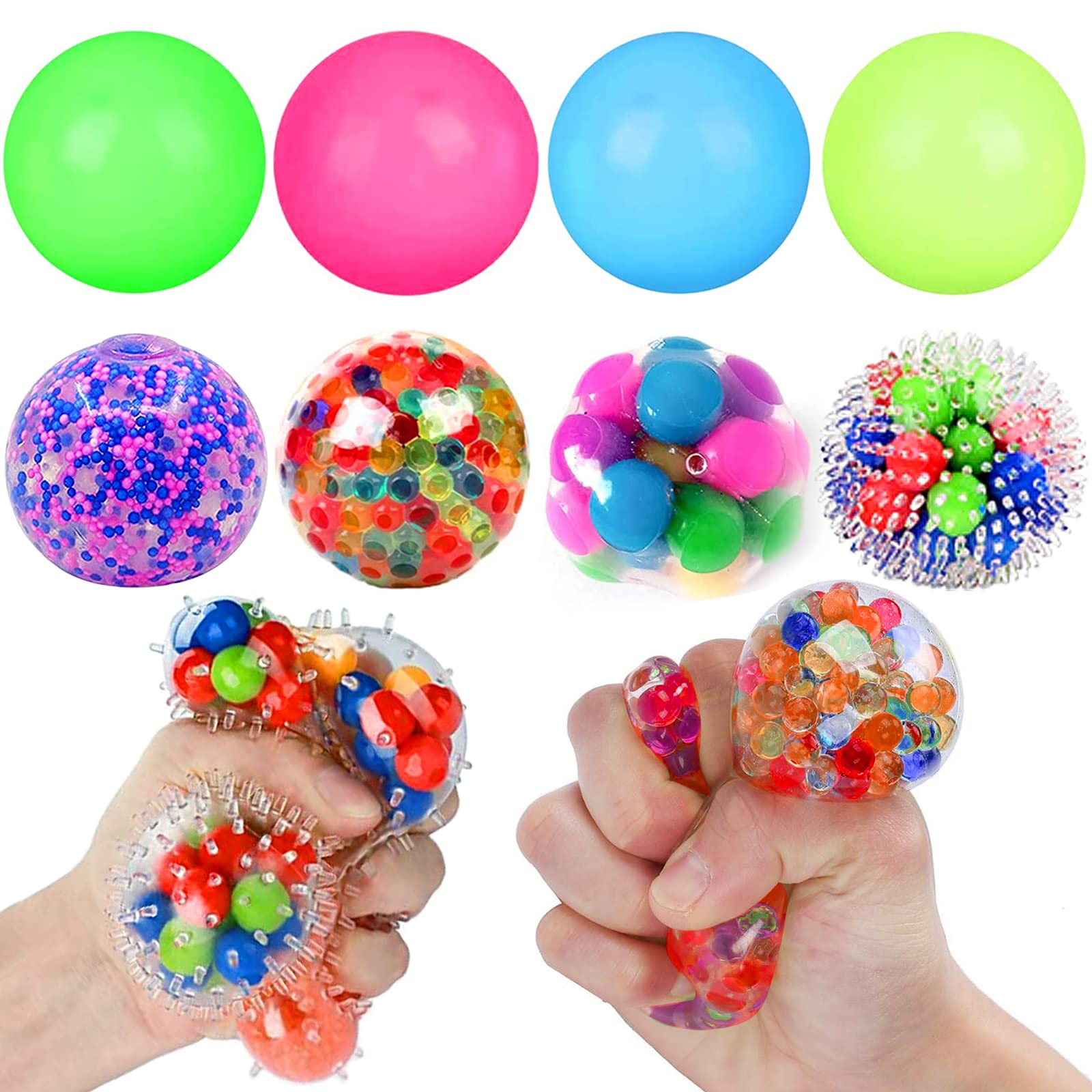6 Stück Squishy Stressbälle Mit Farbwechsel - Anti Stress Spielzeug Für Kinder & Erwachsene