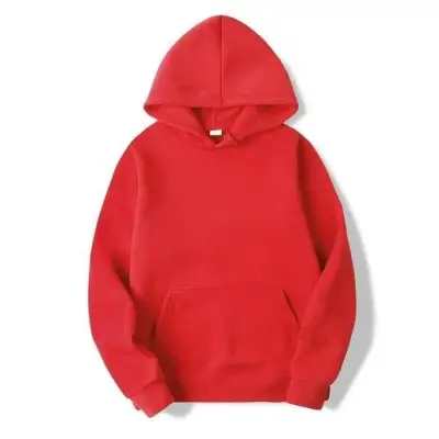 Plain red cheap pullover hoodie