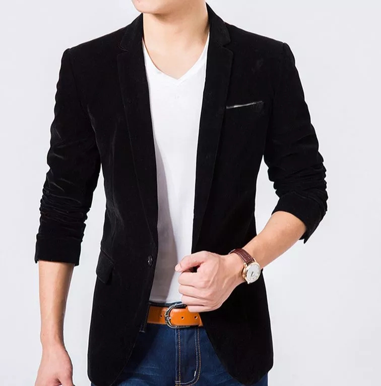 New Model Velvet Men Casual Blazer For Men Multicolor