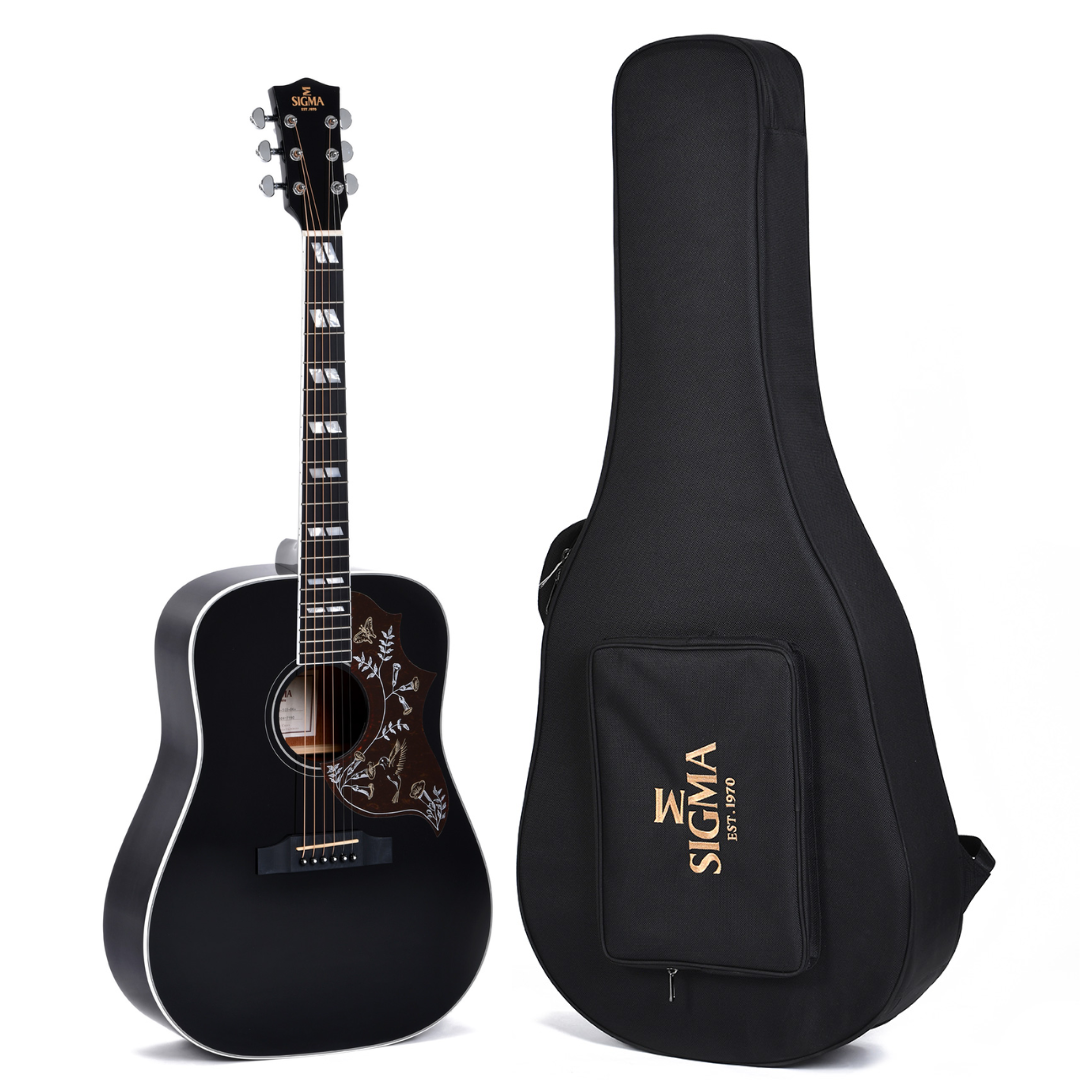 Sigma Guitars DM-SG5-BK Square Shoulder Dreadnought Acoustic Electric Guitar