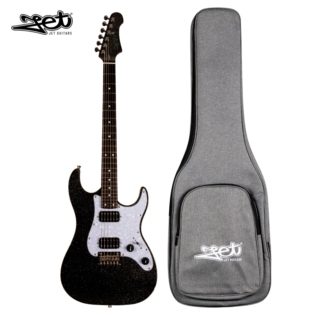 Jet Guitars JS 500 BLS Roasted Maple Sparkle Black w/ Gigbag