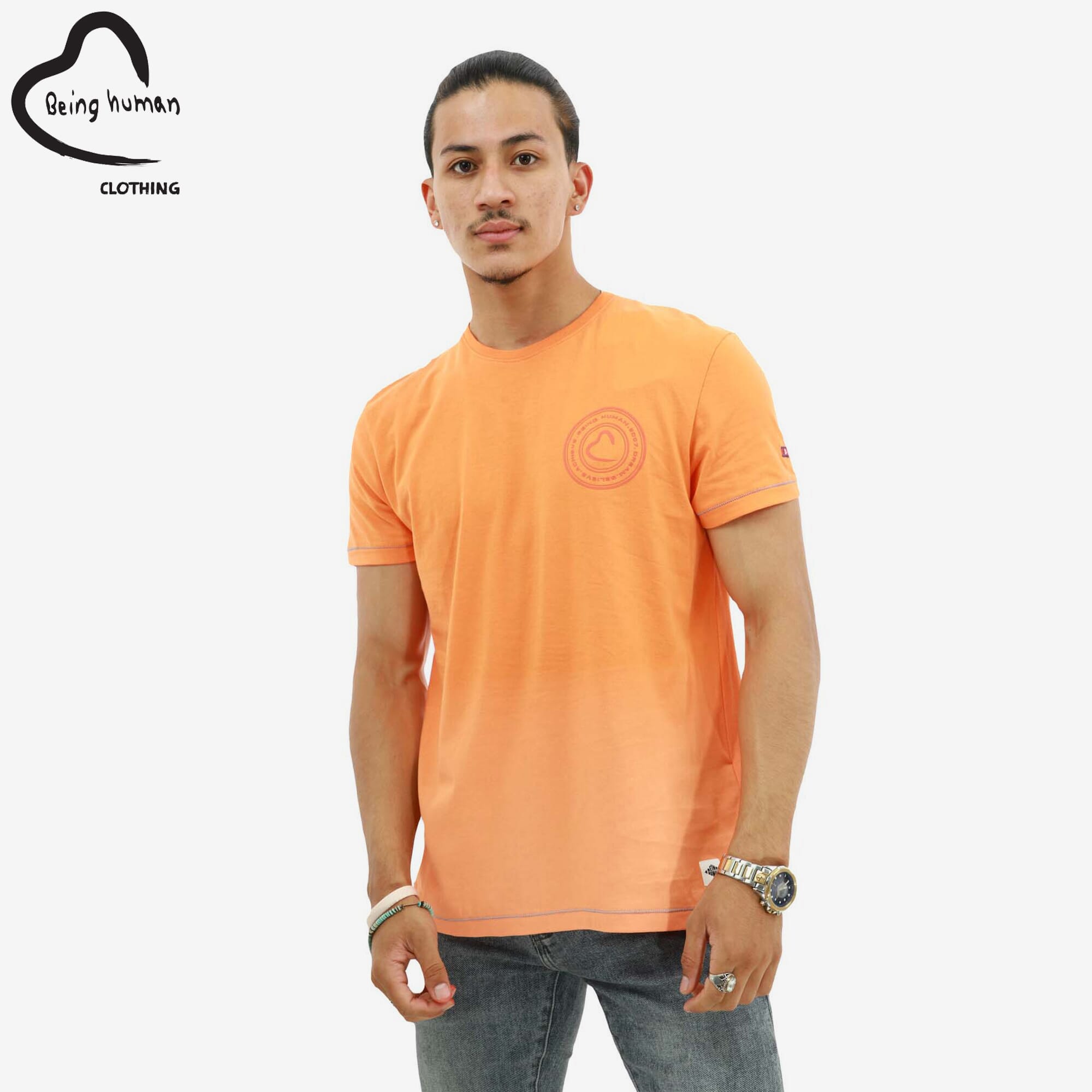 Being human orange hot sale t shirt