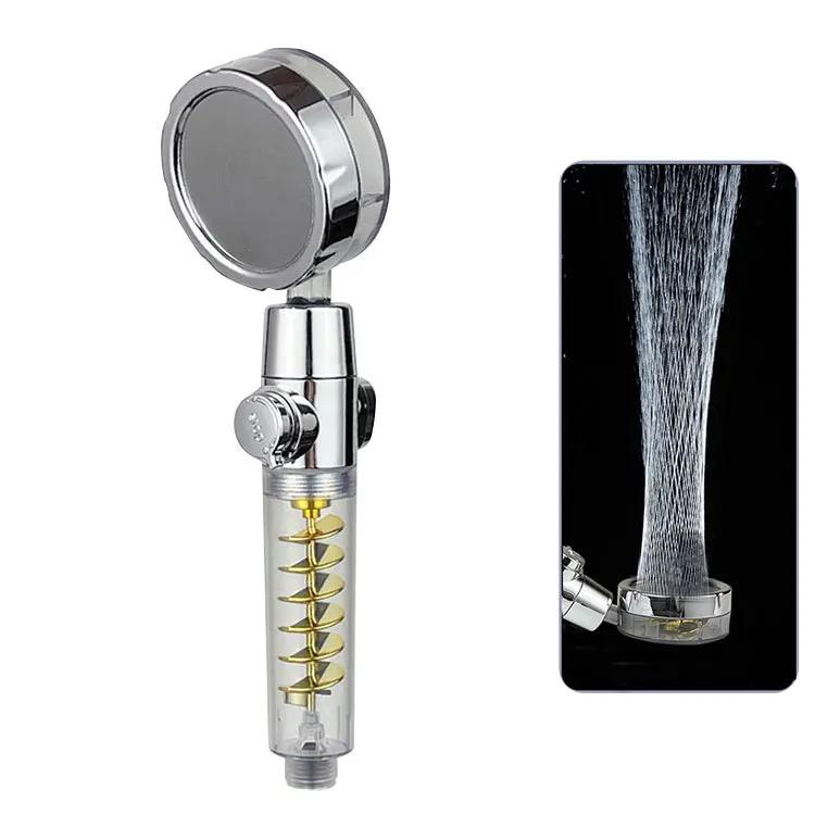 Turbocharged Handheld Shower Head with One-Button Water Stop