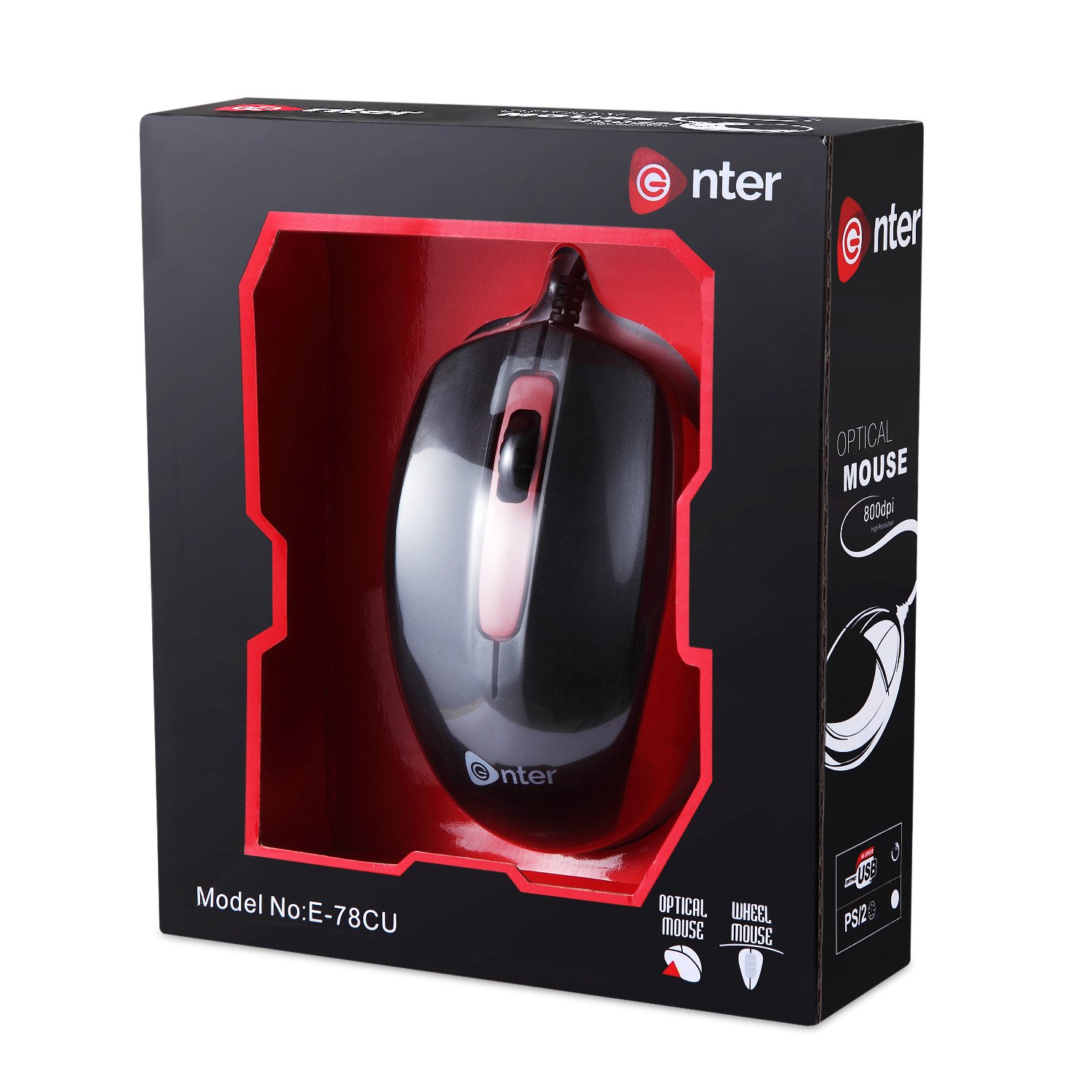 Enter USB Optical 800dpi Wired Wheel Mouse E-78CU (UPV Sales) | Daraz ...