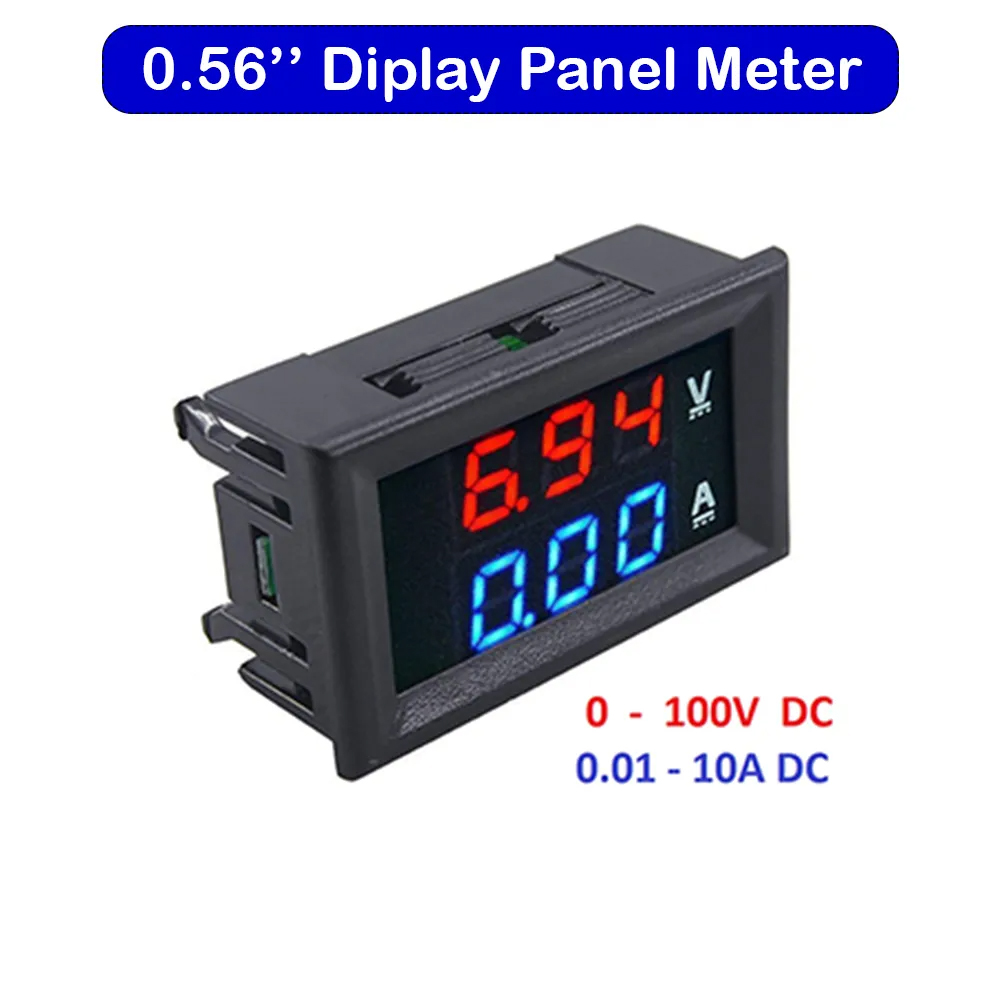 DC Volt Meter Digital Voltmeter Ammeter DC10A Voltage And Amp display ...