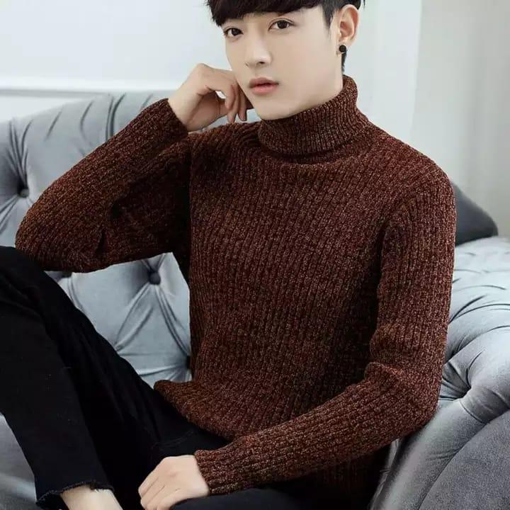 New Brown Velvet Sweater For Men