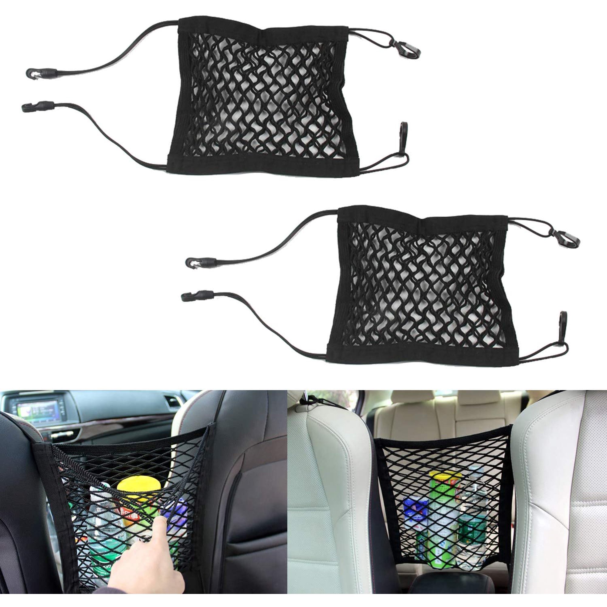 Car Mesh Organizer Storage Net Bag Seat Back Organizer Tissue Purse ...