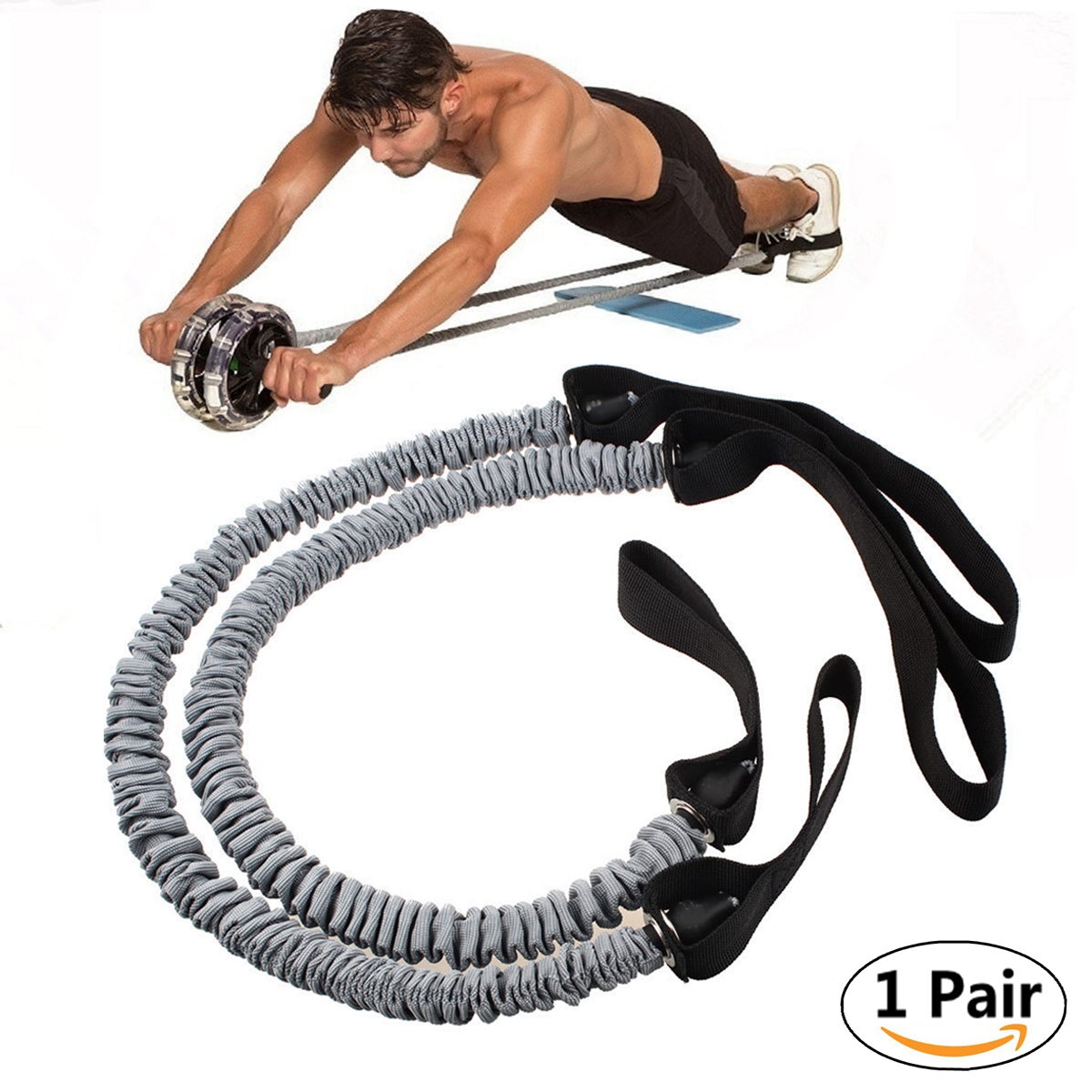 WHEEL ROLL WITH PULL ROPE AB DOMINAL WAIST ABDOMINAL BAND TRAINING ROLLER