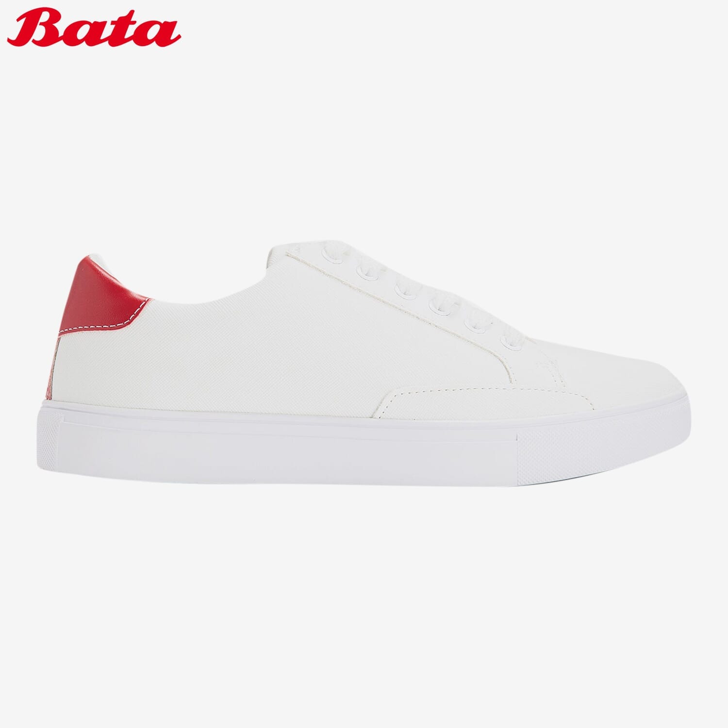 Bata Red Label Unisex Lace-Up White Sneakers 5511328