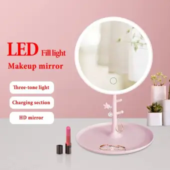 Led Lighted Makeup Mirror Rechargeable Dimmable 120 Rotatable Vanity Mirror With Jewelry Storage Hanger Tray Buy Online At Best Prices In Nepal Daraz Com Np