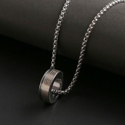 Mens chain deals with ring pendant