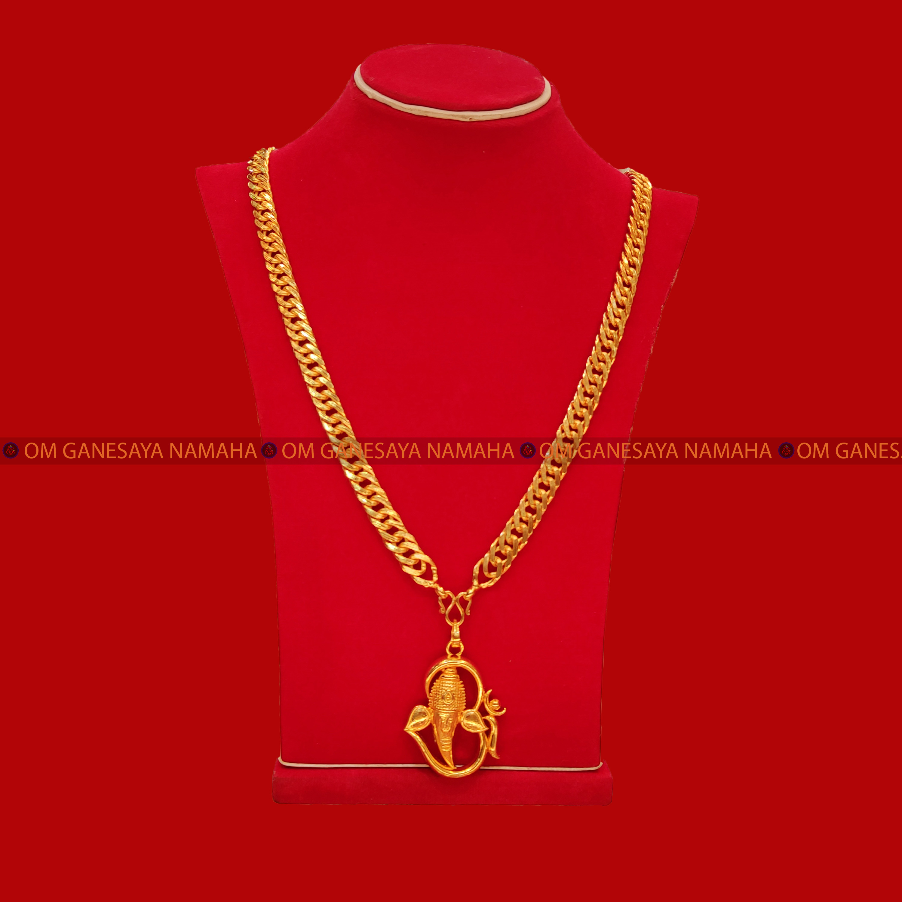Gold Plated Chain With Ganesh Locket 