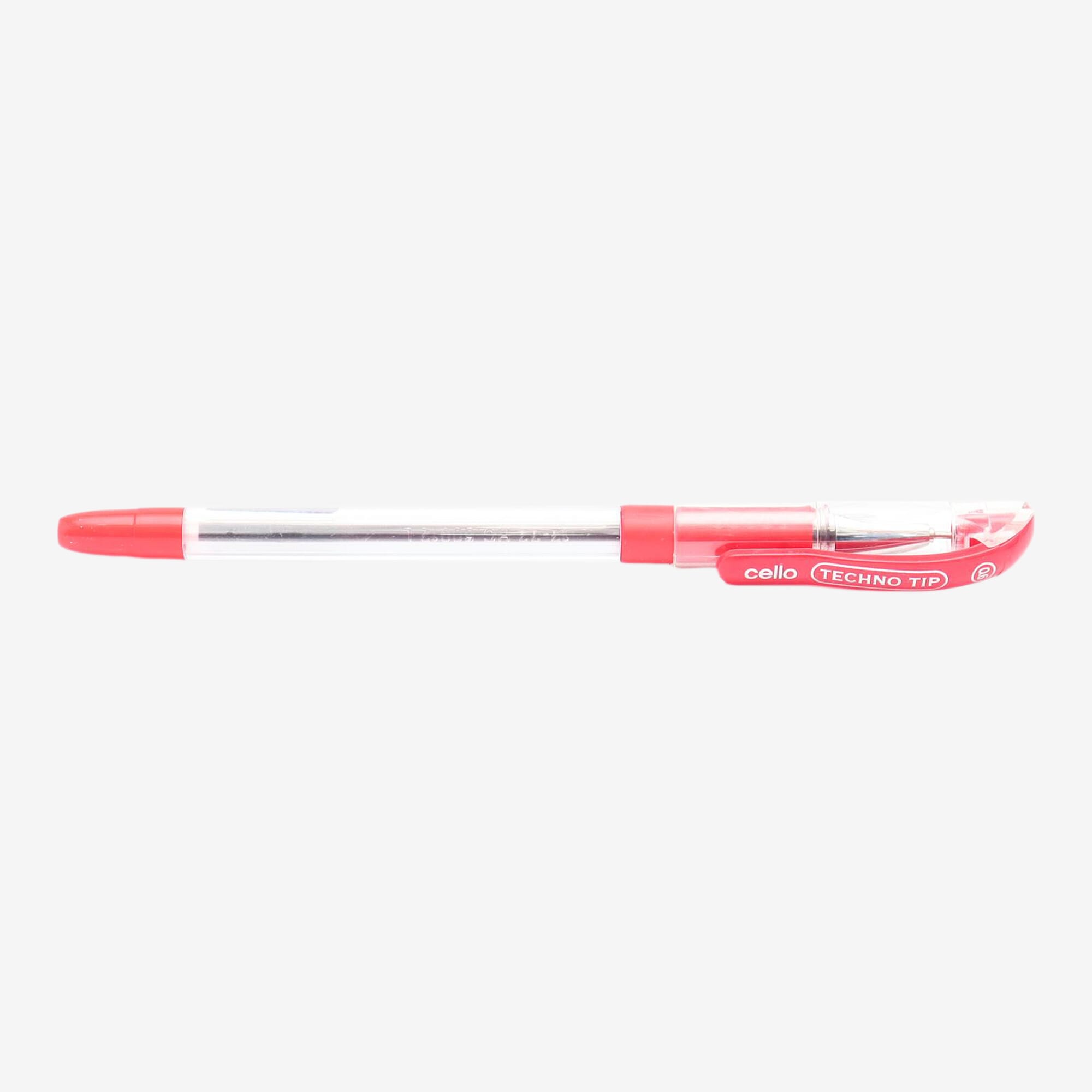 Cello Techno Tip Ball Pen (Red Ink Pack Of 10