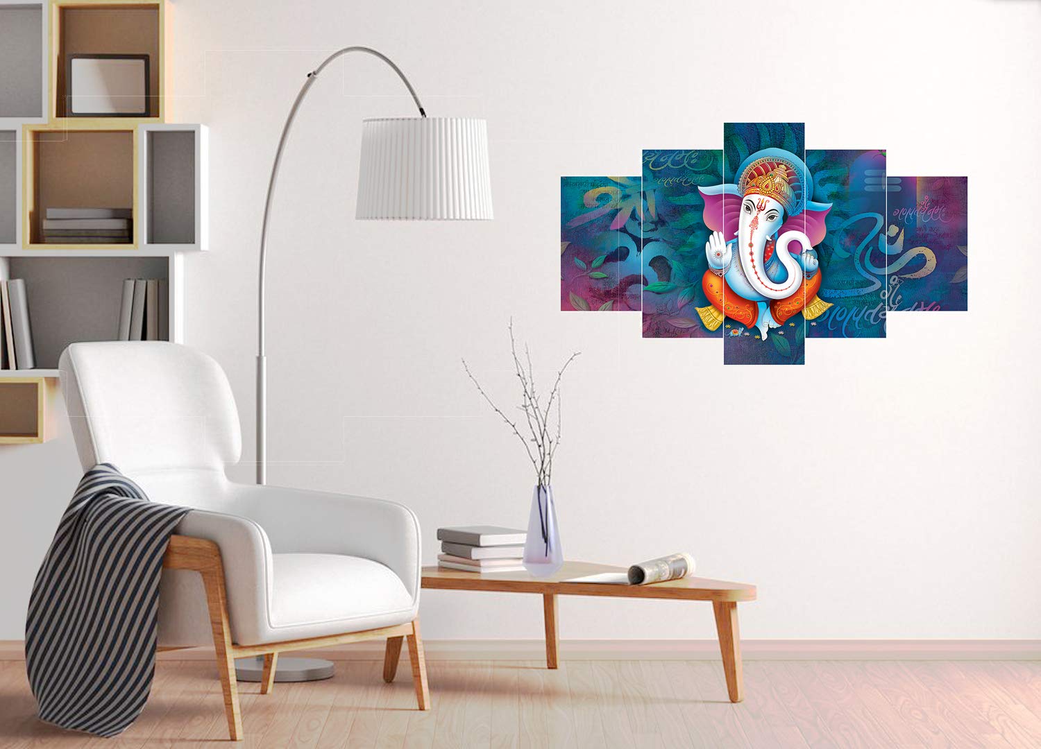 5 Panel Lord Ganesh Canvas Painting