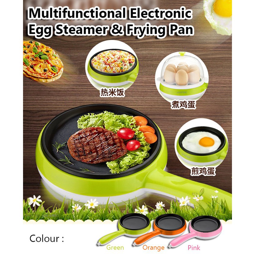 Electric Multi Function Egg Boiler With Non Sticky Frying Pan By