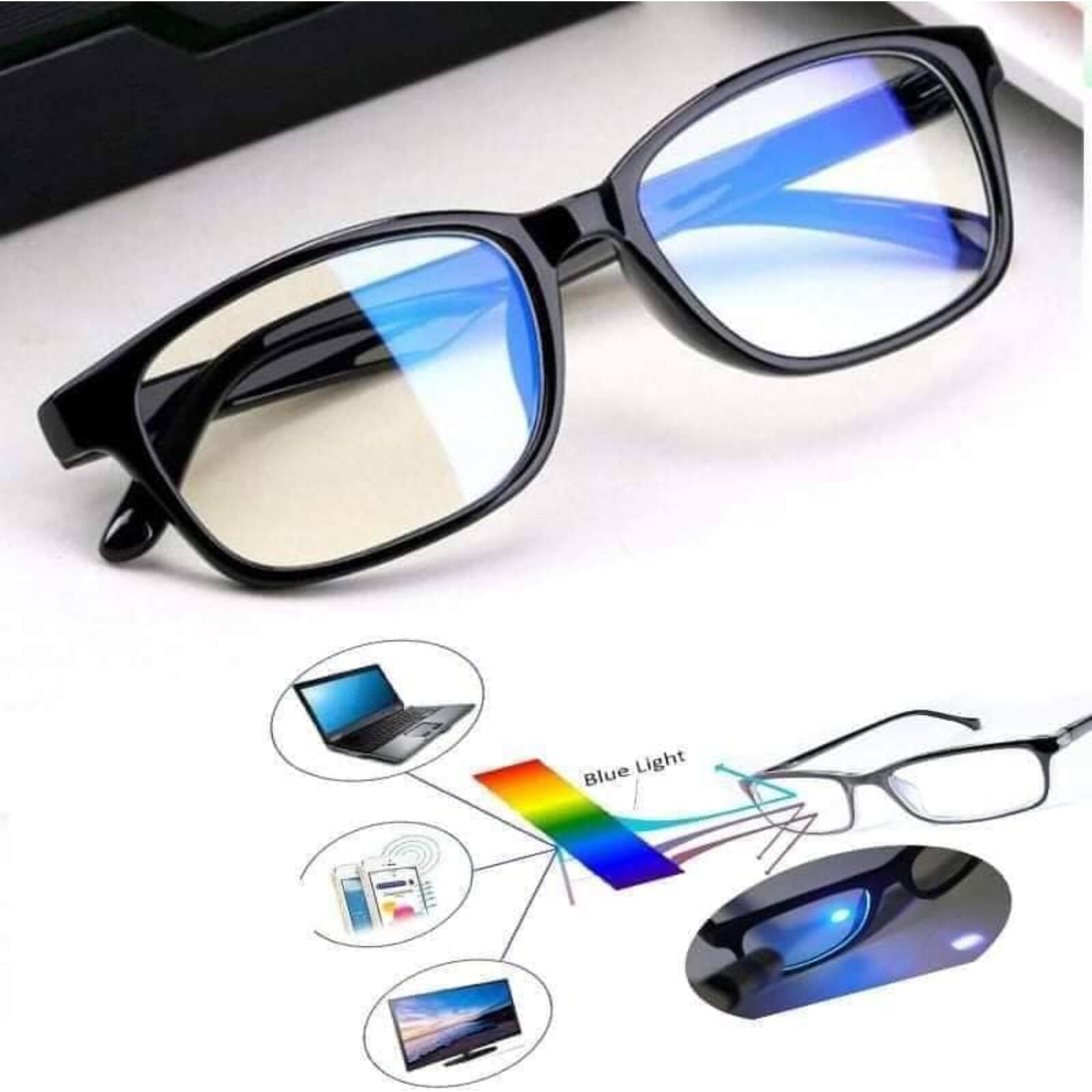 5910 Arc Computer Glasses Uv Protected Rect.Full Rim Style (Unisex)