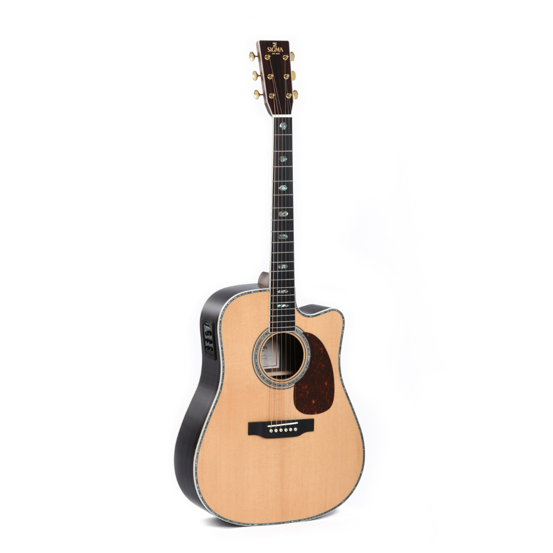 Sigma DTC-41E Dreadnought Cutaway Acoustic Electric Guitar w/ Case