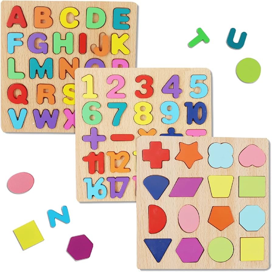 3 In 1 Wooden Puzzle Combo Set